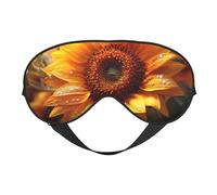 BREAUX Masque pour les yeux double face à imprimé tournesol, masque occultant pour les yeux toute la nuit pour homme et femme