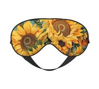 BREAUX Masque pour les yeux double face avec imprimé tournesols de printemps rétro, masque pour les yeux occultant, masque de sommeil pour toutes les nuits pour homme et femme