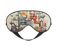 BREAUX Masque pour les yeux double face imprimé chimie, masque occultant pour les yeux, masque de sommeil toute la nuit pour homme et femme