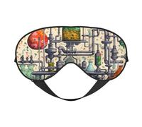 BREAUX Masque pour les yeux double face imprimé chimie, masque occultant pour les yeux, masque de sommeil toute la nuit pour homme et femme