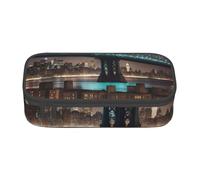 BREAUX New York Manhattan Bridge Night Trousse à maquillage grande capacité imprimée Trousse de toilette Organiseur de papeterie Noir Taille unique Motif floral, Noir , Taille unique, Motif floral
