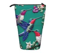BREAUX Organiseur vertical imprimé fleurs, lapins, oiseaux, sac de rangement portable, sac de maquillage zippé, cadeau de vacances, Broderie en forme de colibris, Taille unique, Multifonctionnel