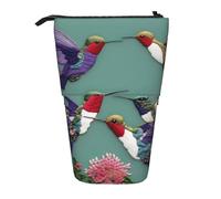 BREAUX Organiseur vertical imprimé fleurs, lapins, oiseaux, sac de rangement portable, sac de maquillage zippé, cadeau de vacances, Broderie de colibris de fleurs, Taille unique, Multifonctionnel
