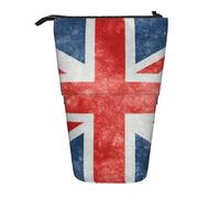 BREAUX Organiseur vertical imprimé marbre 3D, sac de rangement portable, sac de maquillage zippé, cadeau de vacances, Motif drapeau du Royaume-Uni, Taille unique, Multifonctionnel