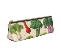 BREAUX Présentation de divers sacs de rangement triangulaires en cuir imprimé légumes, adapté pour le voyage et le rangement de cosmétiques