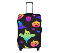 BREAUX Rainbow Halloween Ghost Witch Hat Spiders Print Bagages Cover Bagages Cover Trolley Travel Case Protective Cover, blanc, S
