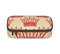 BREAUX Red Crown Sac à cosmétiques imprimé grande capacité Trousse de toilette Organiseur de papeterie Noir BD004 Taille unique Motif floral, Noir , Taille unique, Motif floral