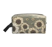 BREAUX Sac cosmétique imprimé camomille tournesols, sac cosmétique de voyage pour accessoires de voyage, tournesols camomille, taille unique, Tournesols Camomille, Taglia Unica
