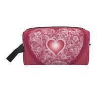 BREAUX Sac cosmétique imprimé romantique de coeur, sac cosmétique de rangement accessoire de voyage pour femmes, coeur romantique 2, taille unique, Cœur romantique 2, Taglia Unica