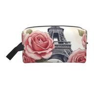 BREAUX Sac de Rangement Cosmétique Motif de Rose Tour Eiffel pour Femme, Sac de Rangement Accessoires de Voyage pour Cosmétiques, Eiffel Tower Rose Flower, Taille Unique, Tour Eiffel Rose Flower,