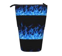 BREAUX Sac de rangement extensible noir et blanc imprimé vache laitière sac de rangement vertical sac cosmétique, Flamme bleue., Taille unique, Multifonctionnel