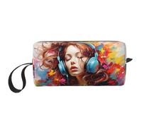 BREAUX Sac de rangement quotidien imprimé musique colorée, sac de rangement portable simple, sac de voyage à fermeture éclair, musique colorée, taille unique, Musique colorée., Taille unique