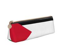 BREAUX Sac de rangement triangulaire en cuir imprimé drapeau de la Palestine, adapté pour le voyage et le rangement de cosmétiques