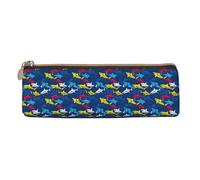 BREAUX Sac de rangement triangulaire en cuir imprimé requin, adapté pour le voyage et le rangement de cosmétiques