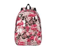 BREAUX Sac de sport léger en toile imprimée flamant rose, sac de sport, sac à dos de voyage unisexe, noir, Medium