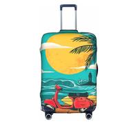 BREAUX Sunset Beach Palm Tree Print Bagages Cover Bagages Cover Bagages Cover Trolley Travel Case Protective Cover, blanc, XL
