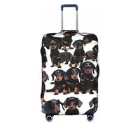 BREAUX Teckel Weiner Pet Dog Print Housse de protection pour valise à roulettes, tissu haute élasticité, housse de valise à roulettes, blanc, Small