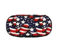 BREAUX Trousse à crayons avec motif drapeau américain, étoiles, rayures, trousse de maquillage, sac de rangement robuste, convient pour le bureau ou les accessoires essentiels de voyage, noir, One
