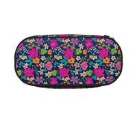 BREAUX Trousse à crayons en tissu Oxford 300D avec impression florale, fermeture éclair à double tête, pour cosmétiques et organiseur