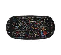 BREAUX Trousse à crayons en tissu Oxford 300D avec impression formule mathématique, fermeture éclair à double tête, pour cosmétiques et organiseur