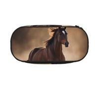 BREAUX Trousse à crayons en tissu Oxford 300D imprimé chevaux en cours d'exécution, fermeture éclair à double tête, pour cosmétiques et organiseur