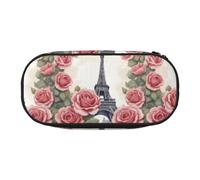 BREAUX Trousse à crayons en tissu Oxford 300D imprimé Tour Eiffel avec fermeture éclair à double tête, pour cosmétiques et organiseur