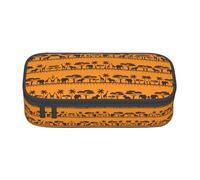 BREAUX Trousse à crayons unisexe avec imprimé d'animaux africains, sac de rangement polyvalent pour bureau, voyage ou maquillage