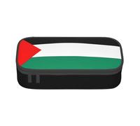 BREAUX Trousse à crayons unisexe avec imprimé drapeau de la Palestine, sac de rangement polyvalent pour bureau, voyage ou maquillage, Noir/blanc, One Size, Concis