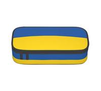 BREAUX Trousse à crayons unisexe avec imprimé drapeau de l'Ukraine, sac de rangement polyvalent pour bureau, voyage ou maquillage, Noir/blanc, One Size, Concis