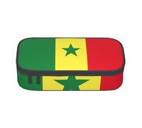 BREAUX Trousse à crayons unisexe avec imprimé drapeau du Sénégal, sac de rangement polyvalent pour bureau, voyage ou maquillage, Noir/blanc, One Size, Concis