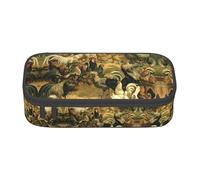 BREAUX Trousse à crayons unisexe avec imprimé poulet et coq, sac de rangement polyvalent pour bureau, voyage ou maquillage