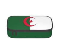 BREAUX Trousse à crayons unisexe avec motif drapeau de l'Algérie - Sac de rangement polyvalent pour bureau, voyage ou maquillage, Noir/blanc, One Size, Concis