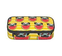 BREAUX Trousse de maquillage amusante de grande capacité imprimée de pastèque de la tauromachie française, trousse de toilette, organisateur de papeterie, noir, taille unique, floral, Noir , Taille