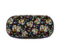 BREAUX Trousse de sensibilisation à l'autisme, pièces de puzzle avec imprimé cœur, trousse de maquillage, sac de rangement robuste, convient pour le bureau ou les accessoires essentiels de voyage