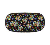 BREAUX Trousse de sensibilisation à l'autisme, pièces de puzzle avec imprimé cœur, trousse de maquillage, sac de rangement robuste, convient pour le bureau ou les accessoires essentiels de voyage