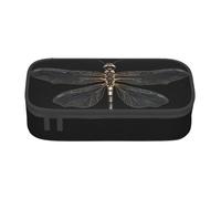 BREAUX Trousse de toilette grande capacité avec imprimé libellule noire, taille unique, motif floral, Noir , Taille unique, Motif floral