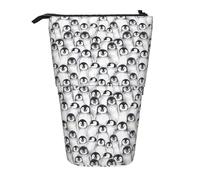 BREAUX Trousse télescopique avec imprimé bébé pingouins mignons, convient pour les crayons, le maquillage, le rangement et le portefeuille