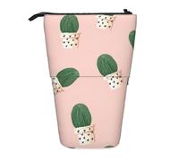 BREAUX Trousse télescopique avec imprimé cactus, convient pour les crayons, le maquillage, le rangement et le portefeuille