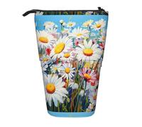 BREAUX Trousse télescopique avec imprimé floral et marguerites d'été, convient pour les crayons, le maquillage, le rangement et le portefeuille