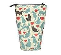 BREAUX Trousse télescopique avec imprimé Happy Walking Kitty, convient pour les crayons, le maquillage, le rangement et le portefeuille