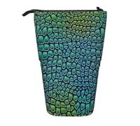 BREAUX Trousse télescopique avec imprimé peau d'alligator, convient pour les crayons, le maquillage, le rangement et le portefeuille