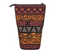 BREAUX Trousse télescopique avec imprimé tribal africain, convient pour les crayons, le maquillage, le rangement et le portefeuille
