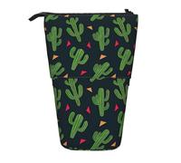 BREAUX Trousse télescopique avec motif cactus - Convient pour ranger des crayons, des maquillages et des portefeuilles