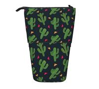 BREAUX Trousse télescopique avec motif cactus - Convient pour ranger des crayons, des maquillages et des portefeuilles