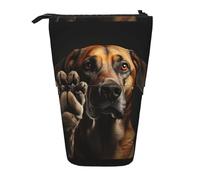 BREAUX Trousse télescopique avec motif empreintes de pattes de chien, convient pour les crayons, le maquillage, le rangement et le portefeuille