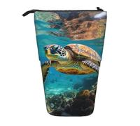 BREAUX Trousse télescopique Lord Howe Island avec imprimé tortue de mer, convient pour les crayons, le maquillage, le rangement et le portefeuille
