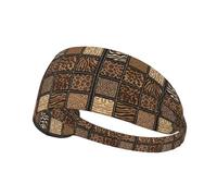 BREAUX Wild Zoo - Bandeau de sport imprimé - Extensible - Large - Unisexe - Style décontracté - Noir