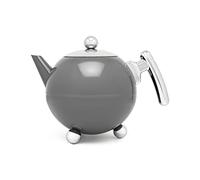 Bredemeijer 101003 Théière Duet Bella Ronde 1,2 l Gris Froid Chrome Raccords Chromés Acier Inoxydable, 160x241x181