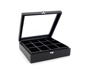Bredemeijer - Boîte à thé 12 compartiments avec fenêtre - Bambou - Noir