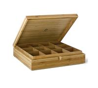 Bredemeijer TBC12BN Storage Boîte à Thé avec 12 Compartiments sans Fenêtre Bambou